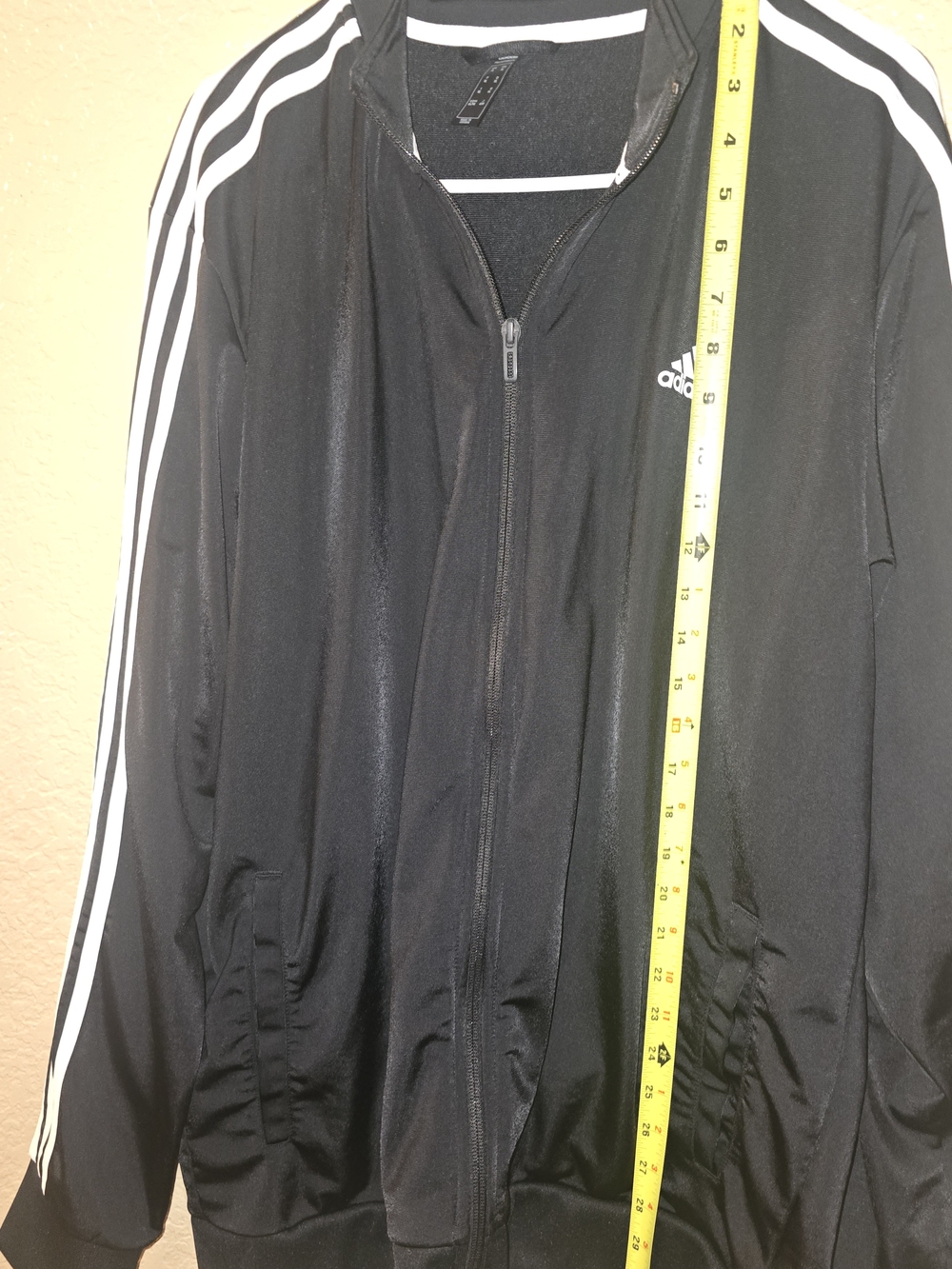Adidas Men’s XL Track Jacket Black White 3 Stripe Full Zip Athletic